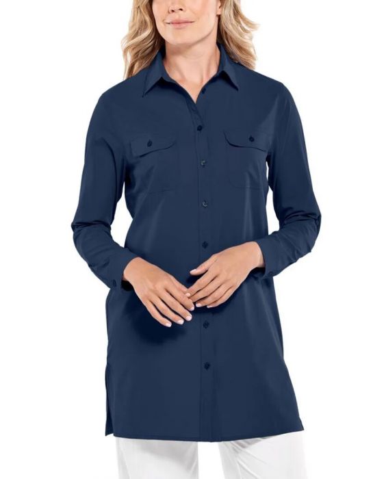 Coolibar - UV Shirt for women - Santorini Tunic Blouse - Navy