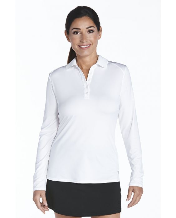 Coolibar - UV Sport Polo for women - Longsleeve - Prestwick Golf - White