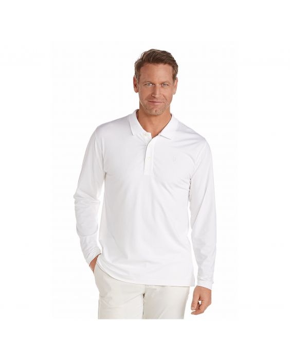 Coolibar - UV Polo Shirt for men - Longsleeve - Coppitt - White