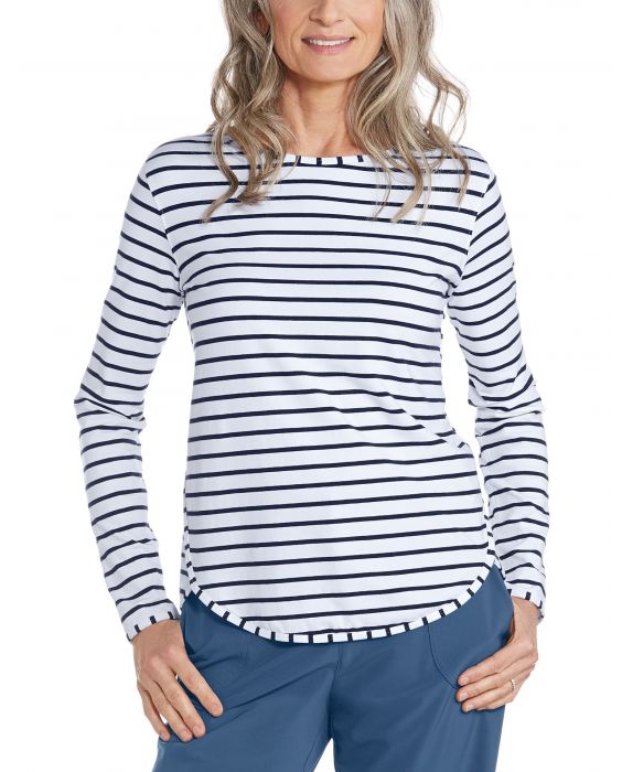 Coolibar - UV Shirt for women - Longsleeve - Heyday - White/Navy