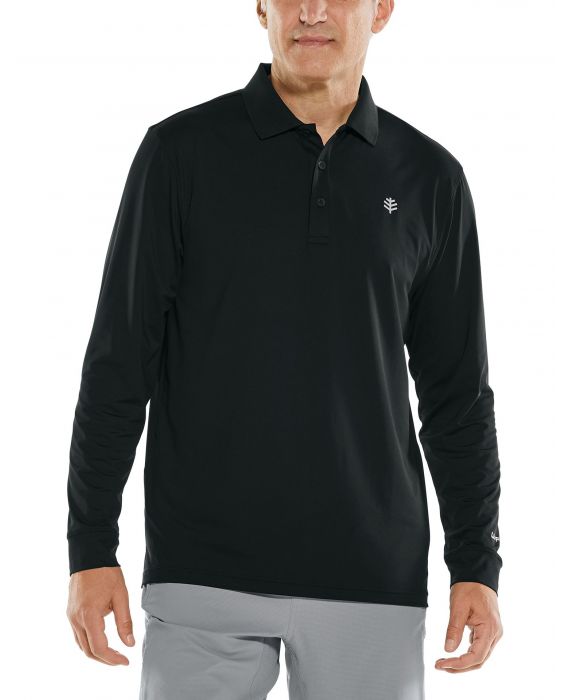 Coolibar - UV Sport Polo for men - Longsleeve - Erodym Golf - Black