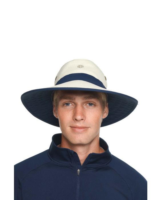 Coolibar - UV Golf Hat for adults - Matchplay - Stone/Navy 