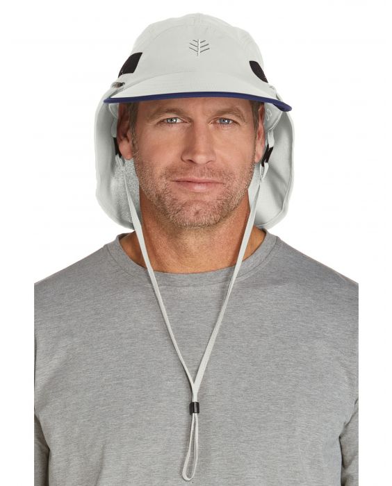Coolibar - Convertible UV Fishing Cap for men - Calec - Stone/Navy