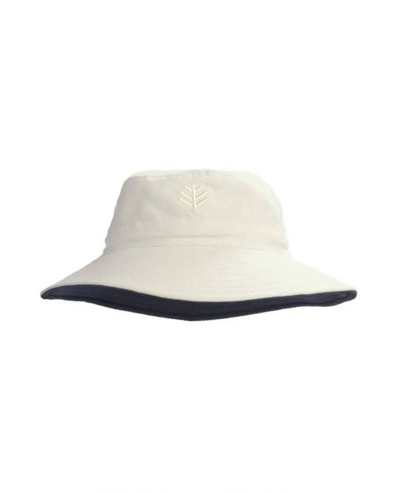 Coolibar - UV Reversible Bucket Hat for children - Y- Landon - Stone/Navy