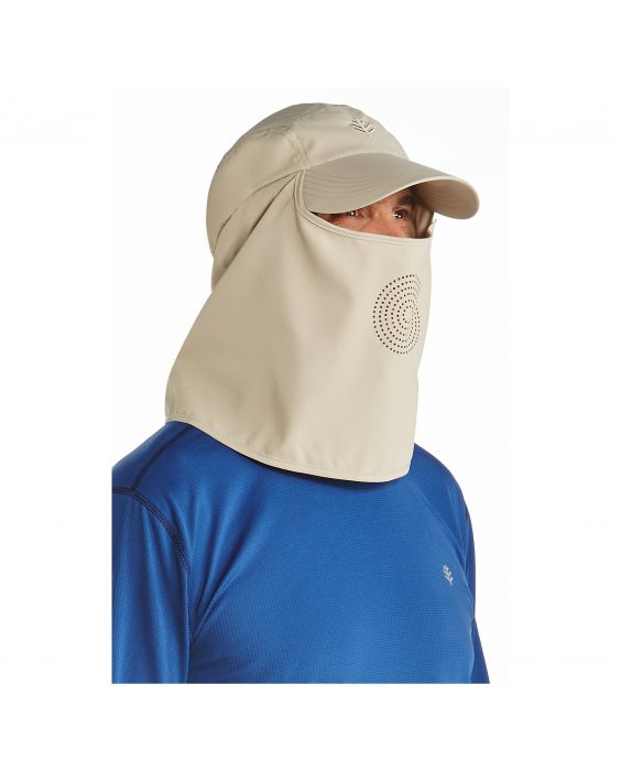 Coolibar - UV Sport Cap with neck and face cover for men - Logan - Tan