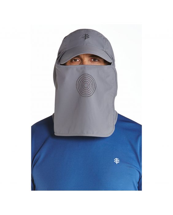Coolibar - UV Sport Cap with neck and face cover for men - Logan - Carbon