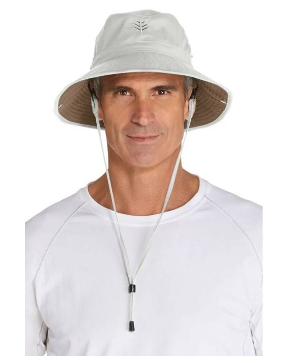 Coolibar - UV Featherweight Bucket Hat for men - Chase - Stone/Khaki