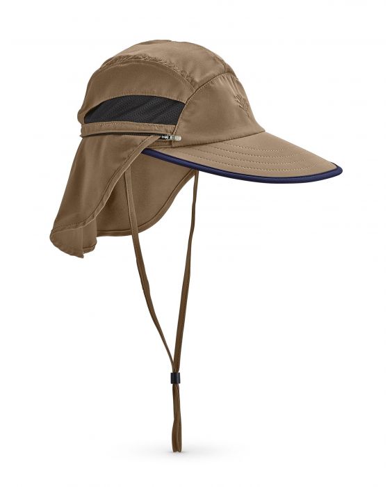 Coolibar - Convertible UV Fishing Cap for men - Calec - Khaki/Navy