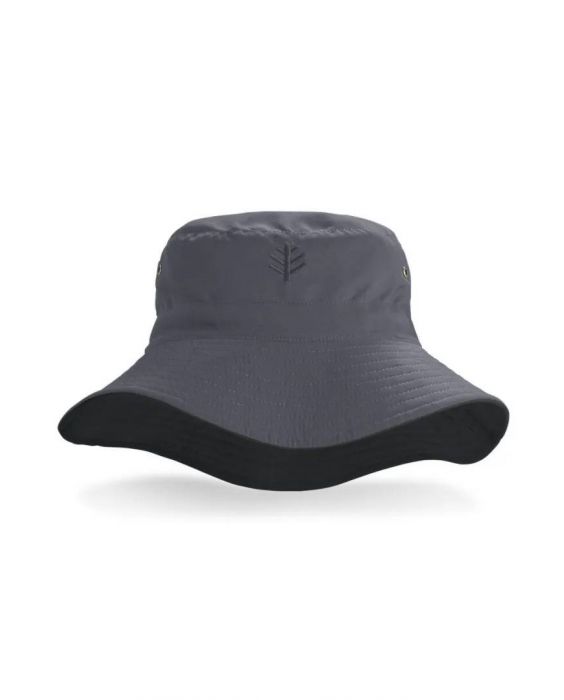 Coolibar - Wendbarer UV-Buckethut für Erwachsene - Landon - Carbon/Schwarz