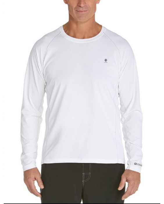 Coolibar - Men's Long-Sleeve Swim Shirts - white