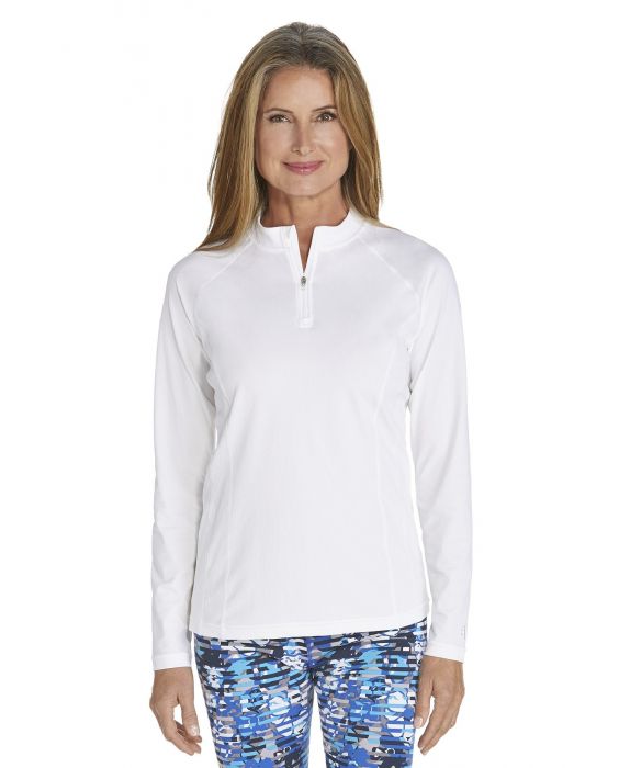 Coolibar - UV Swim Shirt for women - Longsleeve - Freestyle Rash - White