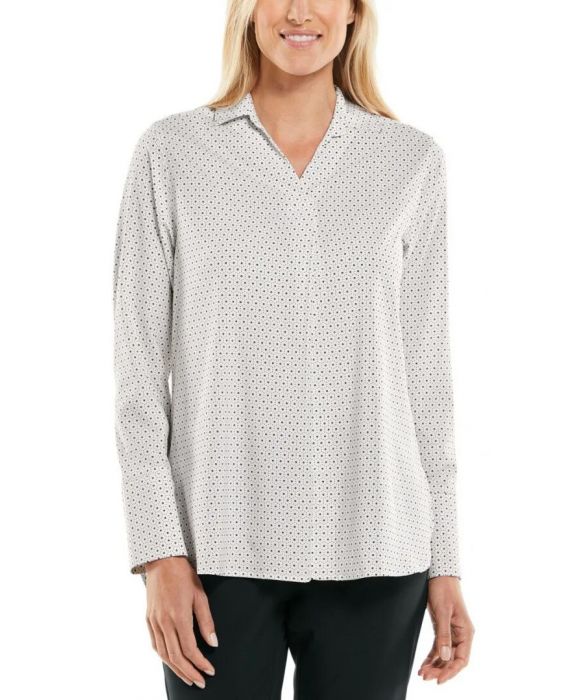 Coolibar - UV Travel Tunic Top for women - Palmaria - Platte Geo - White 