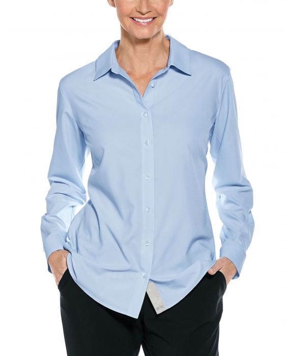 Coolibar - UV Shirt for women - Hepburn Blouse - Light blue