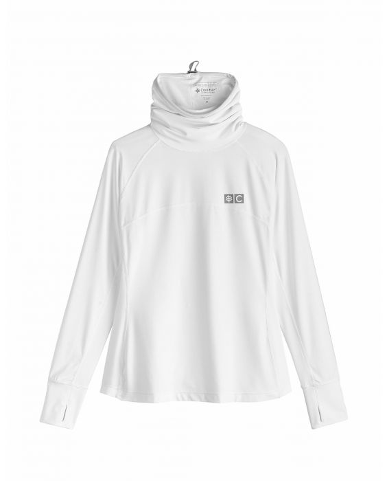 Coolibar - UV Swim Shirt with neck gaitor for women - Paros - White