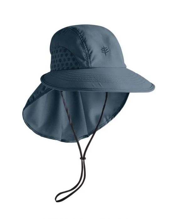 Coolibar - UV cap with neck and ear protection for men and women - dark blue