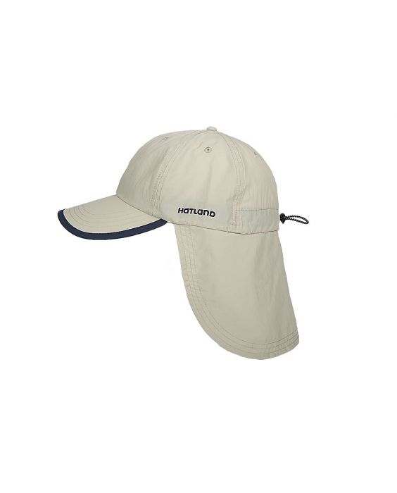 Hatland - UV sun cap with neck flap for men - Stone Anti-Mosquito - Beige