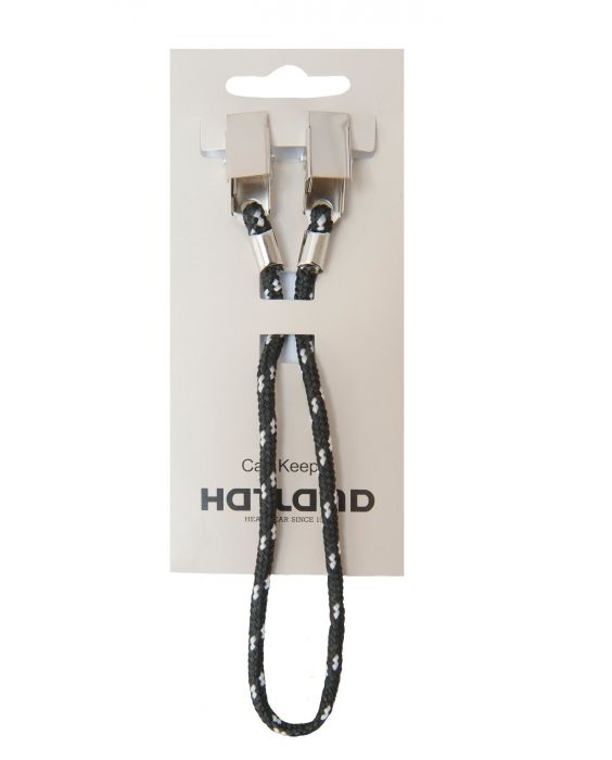 Hatland - Capkeeper to secure hat or cap to Jacket or shirt -Black/White