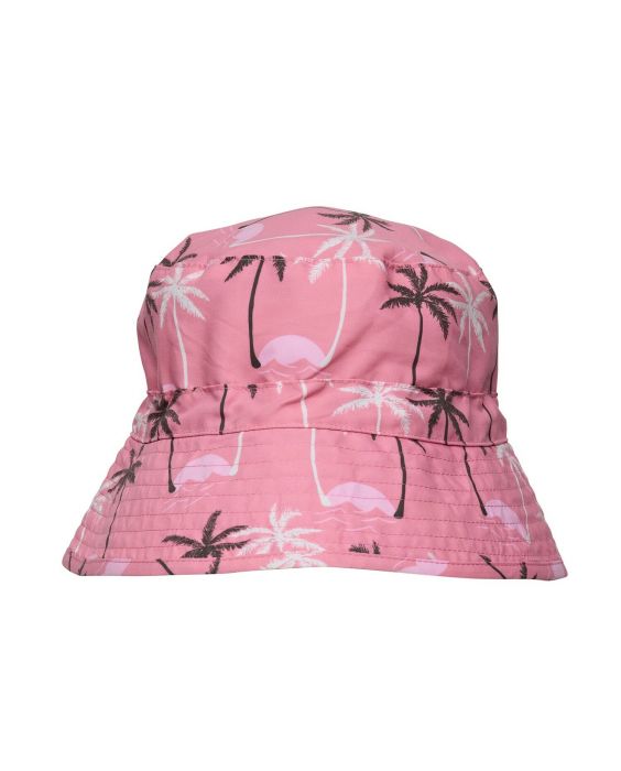 Snapper Rock - UV Bucket hat for kids - Palm Paradise - Pink