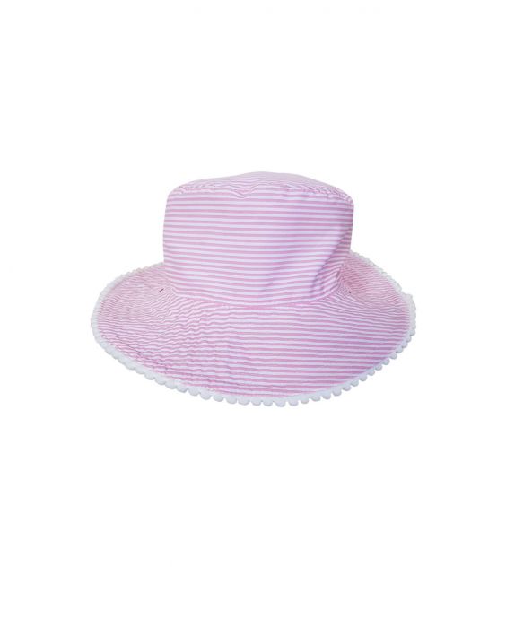 Snapper Rock - UV Bucket hat for kids - Striped - Pink/White