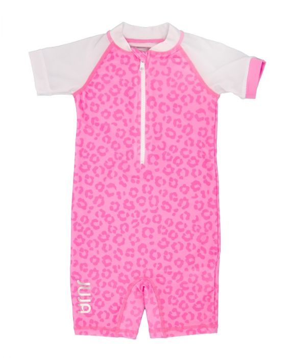 JUJA -  UV Swim suit for babies - short sleeves - Leopard - Pink