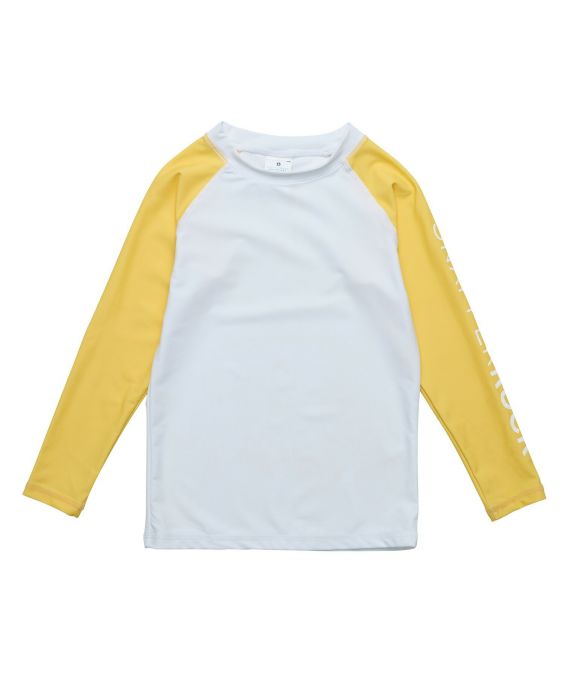 Snapper Rock - UV Rash top for kids - Long sleeve - White/Yellow
