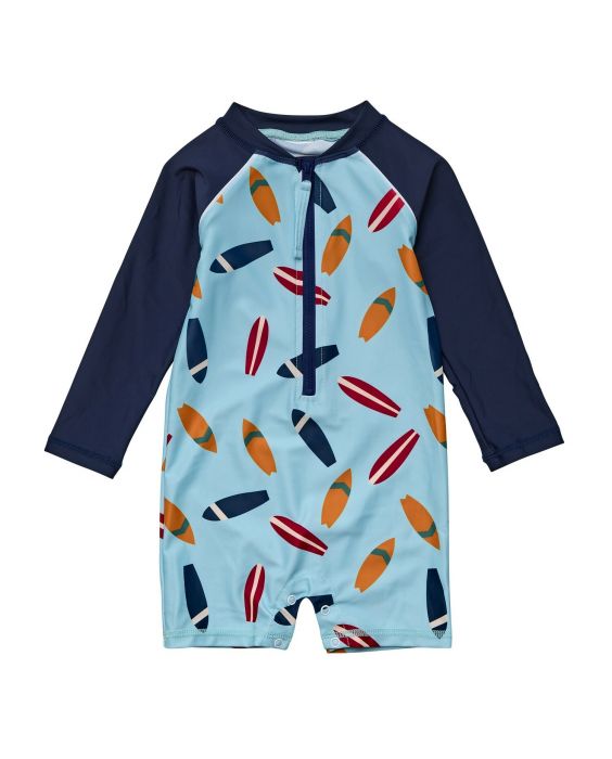 Snapper Rock - UV Swimsuit for babies - Long sleeve - Retro Surf - Blue/Navy
