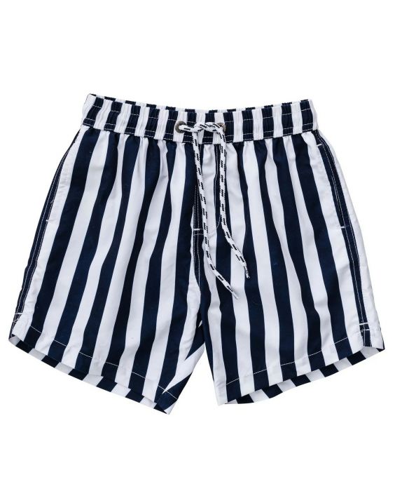 Snapper Rock - UV Volley Board short for boys - Nautical Stripe - Navy/White