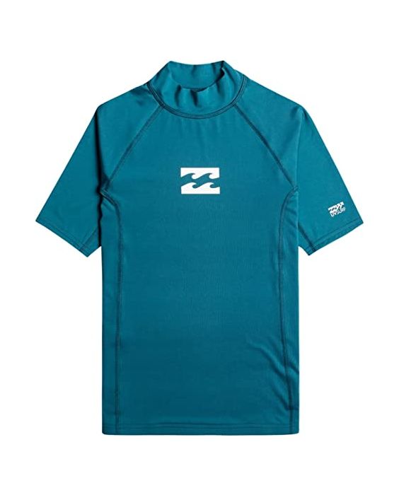 Billabong - UV Rashguard for boys with short sleeves - Waves All Day - UPF50+ - Marine