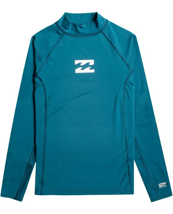Billabong - UV Rashguard for boys with long sleeves - Waves All Day - UPF50+ - Marine