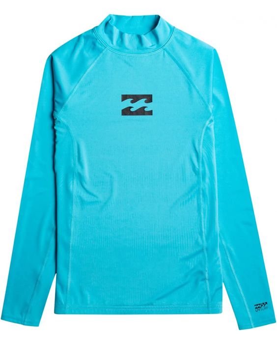 Billabong - UV Rashguard for boys with long sleeves - Waves All Day - UPF50+ - Bright Blue