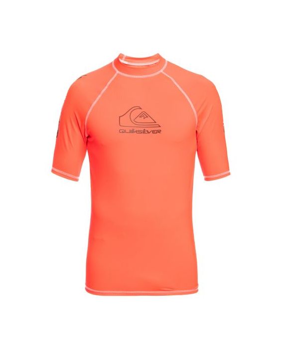 Quiksilver - UV Rashguard with short sleeves for men - On tour - Fiery coral