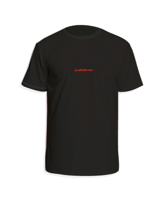 Quiksilver - UV Swimming shirt with short sleeves for men - Black with red logo