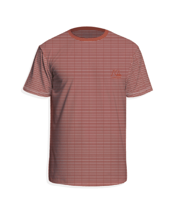 Quiksilver - UV Swimming shirt with short sleeves for men - Striped - Hot sauce heather