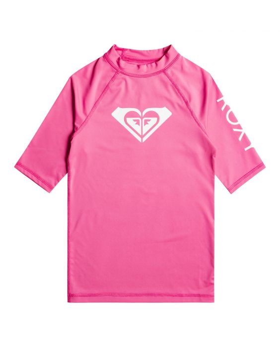 Roxy - UV Rashguard for girls - Whole Hearted - Short sleeve - Pink Guava