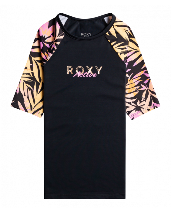Roxy - UV Rashguard for girls - Active Joy - Short sleeve - UPF50 - Anthracite Zebra Jungle Girl