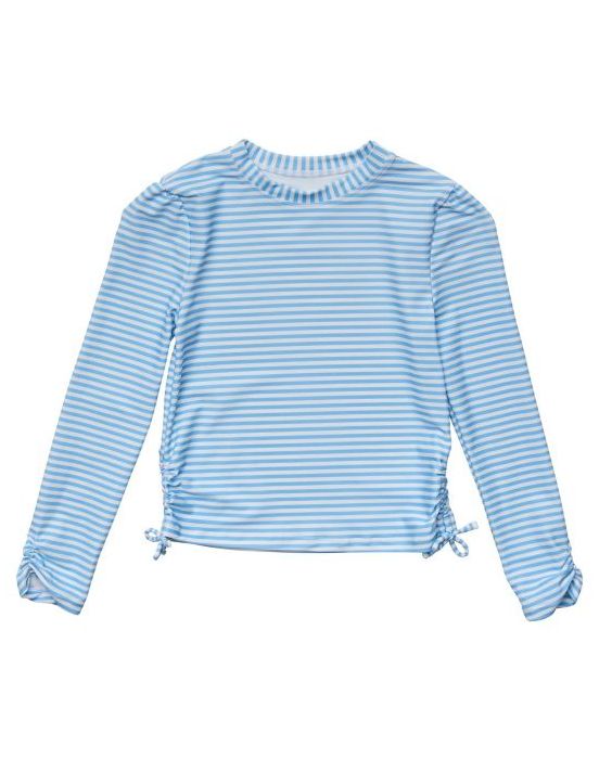 Snapper Rock - UV Rash top for girls - Long sleeve - Stripe - Cornflower Blue
