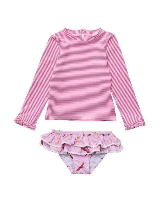 Snapper Rock - UV Swimset for babies and kids - Long sleeve - Diving Diva - Pink