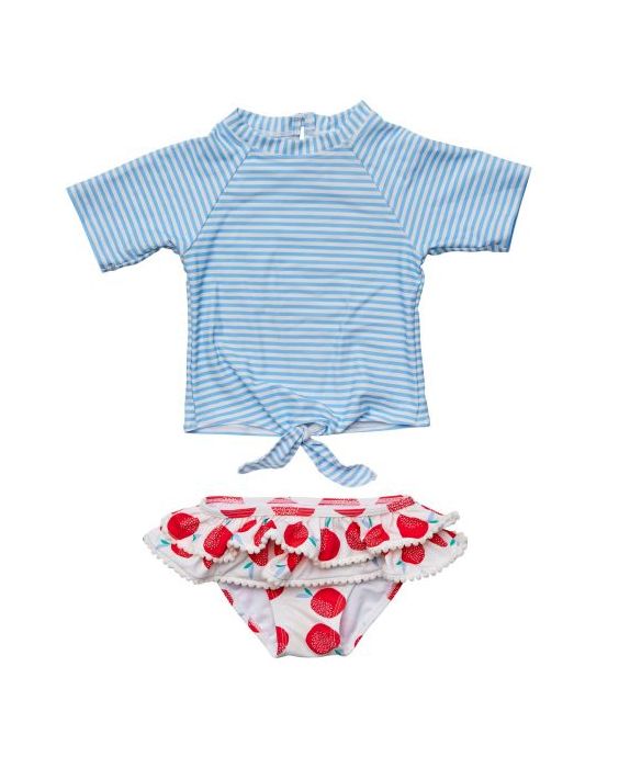 Snapper Rock - UV Swimset for babies and kids - Short sleeve - Juicy Fruit - Blue/Red