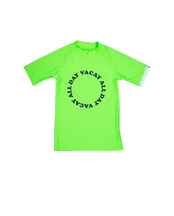 JUJA - UV Swim shirt with short sleeves for children - High Visual - UPF50+ - Vacay all day - Neon lime
