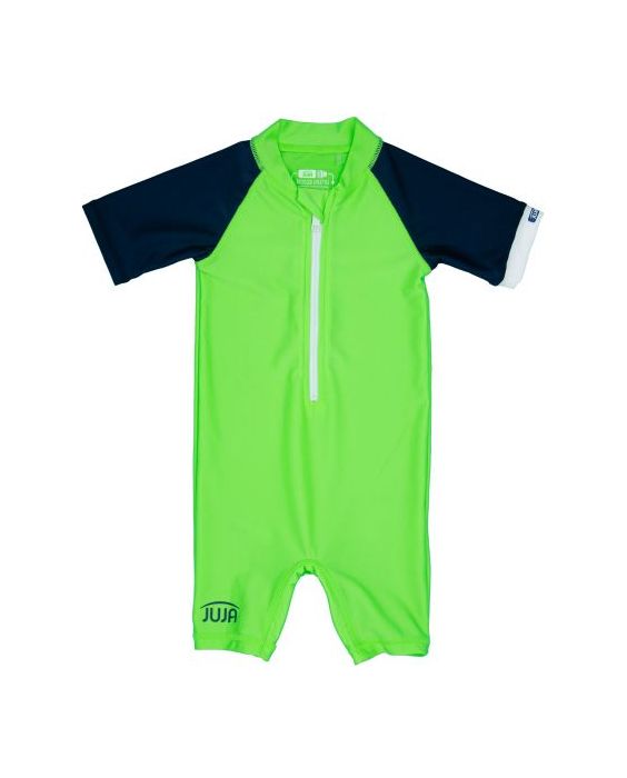JUJA - UV Swim suit with short sleeves for babies - UPF50+ - Cool Coconut - Neon lime