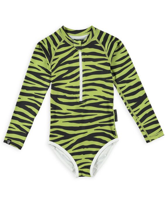 Beach & Bandits - UV Swimsuit for girls - Long sleeve - UPF50+ - Go Pesto - Green