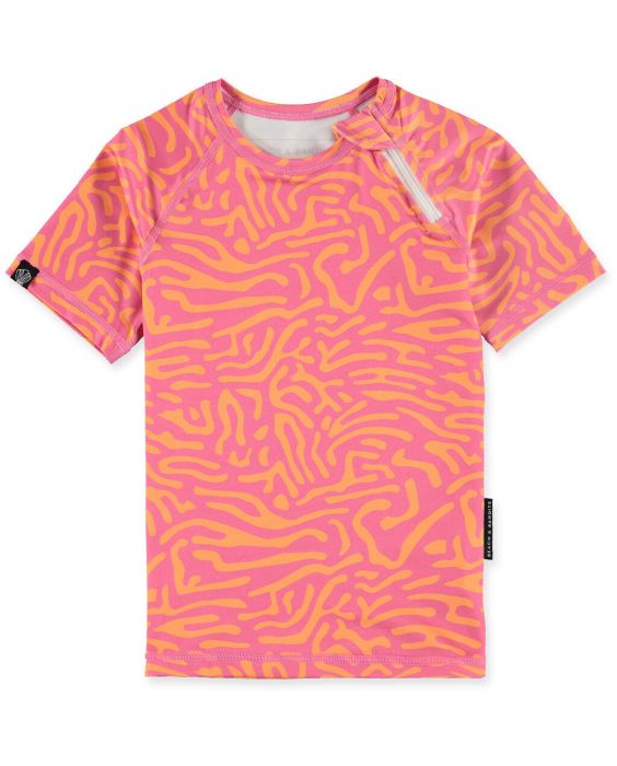 Beach & Bandits - UV Swim shirt for kids - UPF50+ - Short sleeve - Pink Coral - Pink