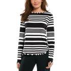 Coolibar - UV Side Split Shirt for women - Long sleeve - Heyday - Stripe - Black/White 