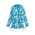 Coolibar - UV Swim Shirt for girls - Longsleeve - Lawai Ruche - Marlin Blue Floral
