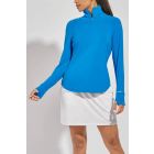 Coolibar - UV Vest with Quarter Zip for women - Arabella - Diamond Jacquard - Impact Blue