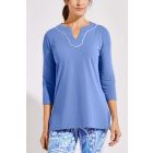 Coolibar - UV Tunic Top for women - Oceanview - Solid - Aura Blue 