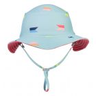 Snapper Rock - Reversible UV Bucket Hat for boys - Maritieme Fliers - Lightblue/Coral