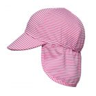 Snapper Rock - UV Floating flap hat for girls - Stripe - Raspberry