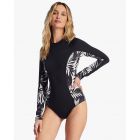 Billabong - One-piece swimsuit with long sleeves for women - Core - Black Pebble