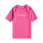 Roxy - UV Rashguard for girls - Tiny Stars - Short sleeve - Pink Guava Star Dance